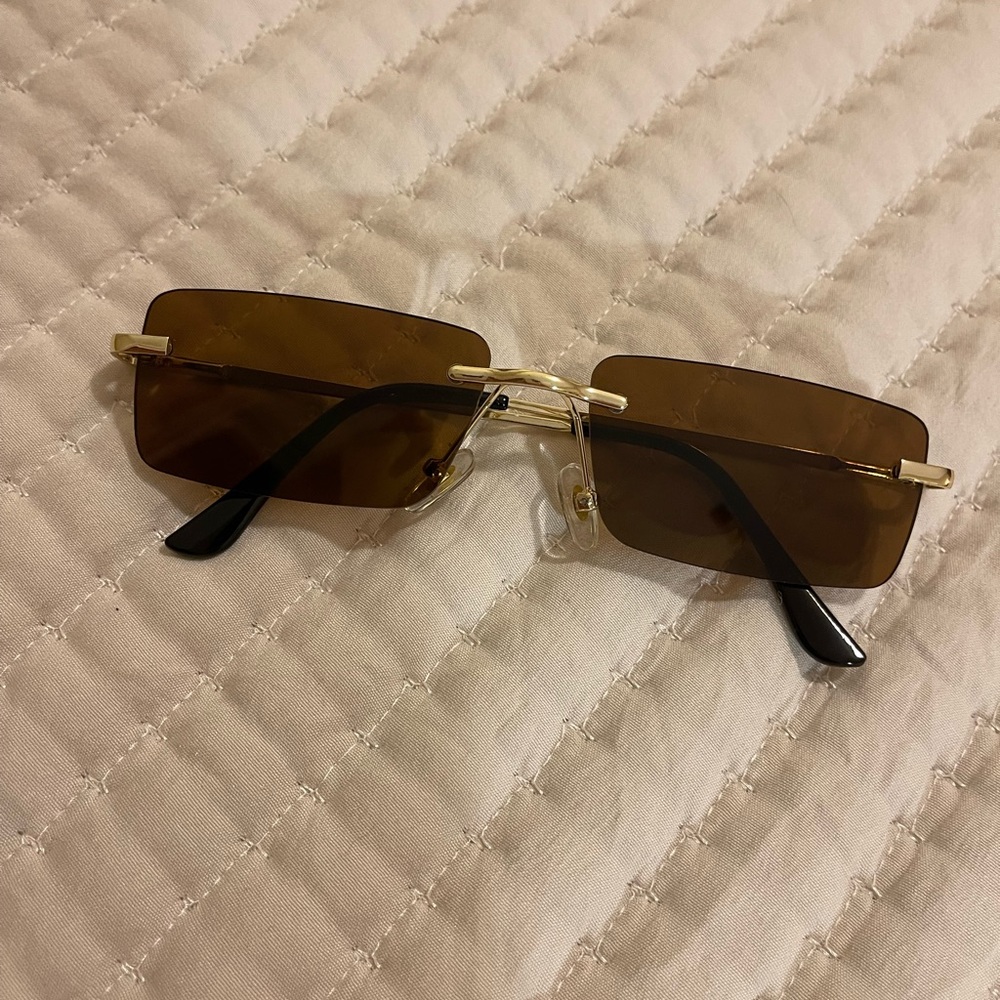 ASOS Square Frameless Sunglasses - Brown Lense